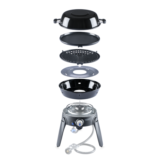 Dometic Cadac Safari Chef 30 BBQ Camping gas barbeque, four cooking surfaces, 30cm