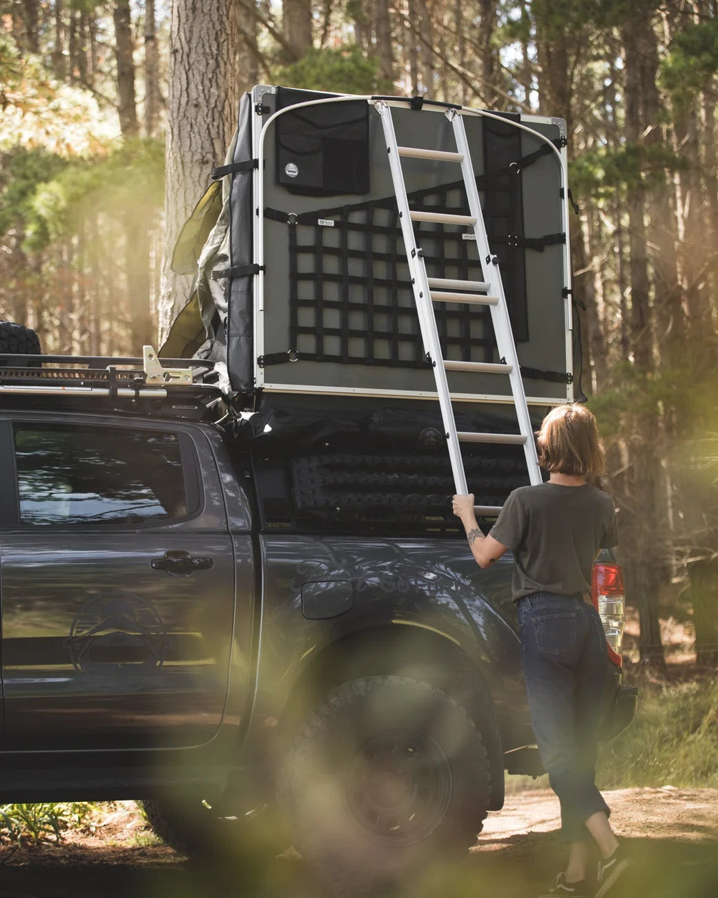 Crow's Nest Soft shell Rooftop Tent - Extended - Green