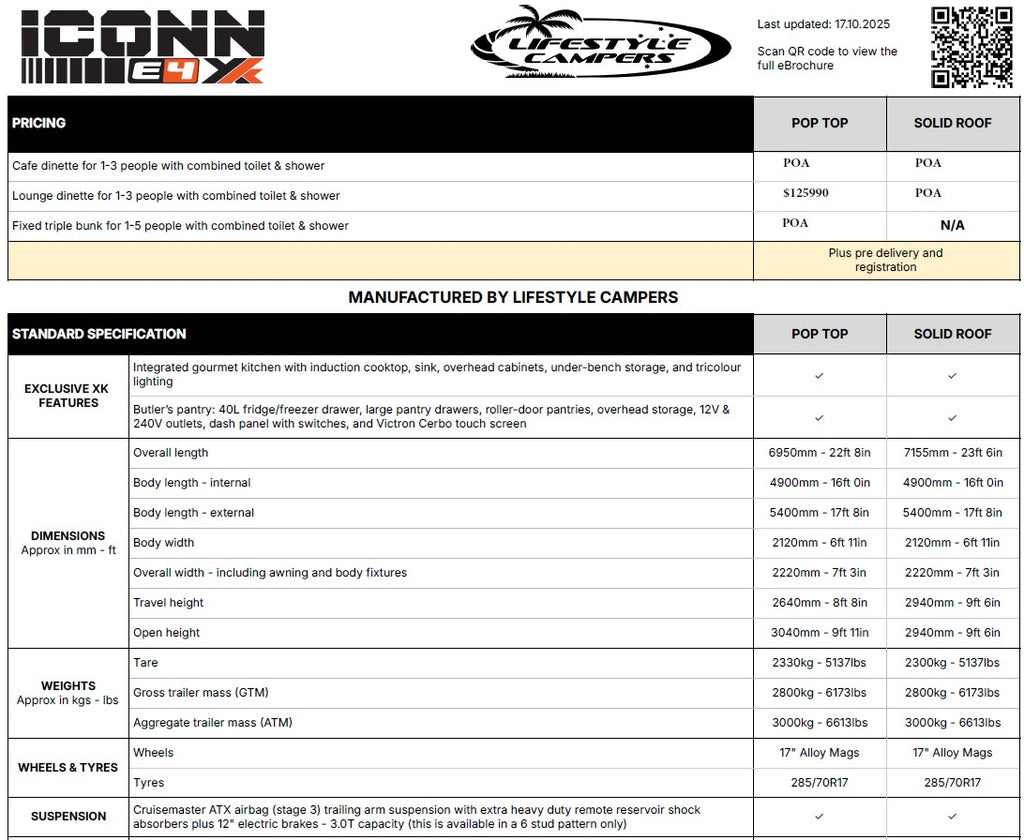 Lifestyle Campers Iconn E4 - Green Card Certified 2-3 Berth EX DEMO