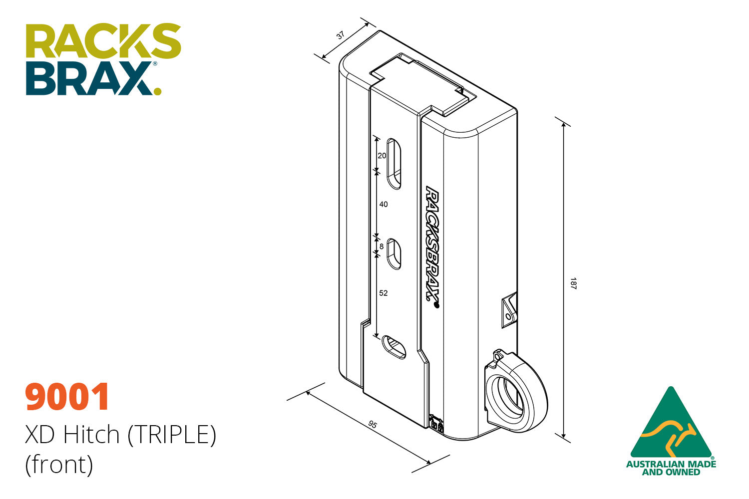 RACKSBRAX XD Hitch (Triple) 9001