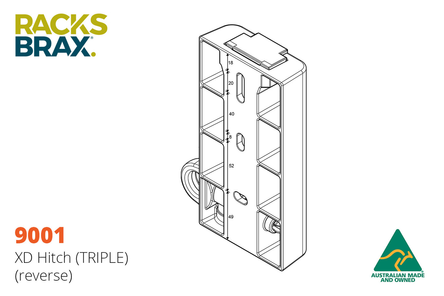 RACKSBRAX XD Hitch (Triple) 9001
